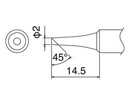 白光（HAKKO） φ2.0mm こて先 (EA304HD-50B・-50C用) T18-C2