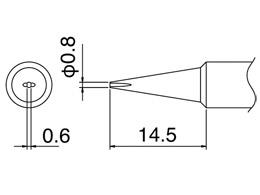 白光（HAKKO） φ0.8mm こて先 (EA304HD-50B・-50C用) T18-D08