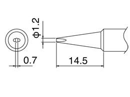 白光（HAKKO） φ1.2mm こて先 (EA304HD-50B・-50C用) T18-D12