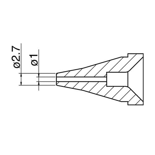 白光（HAKKO） φ1.0/φ2.7mm 交換ノズル(EA323MA-2用) N60-02