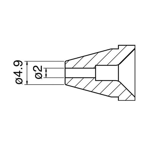 白光（HAKKO） φ2.0/φ4.9mm 交換ノズル(EA323MA-2用) N60-05