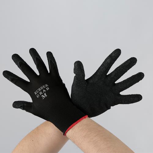 勝星産業 [Ｓ] 手袋(ﾎﾟﾘｴｽﾃﾙ･天然ｺﾞﾑｺｰﾄ/黒/5双) #670