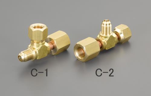 ESCO（エスコ） F1/4”xF1/4”xF5/16”Ｔ型ゲージアダプター横 EA421C-1