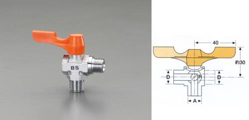 アソー（ASOH） R 1/4”xG 1/4” ミニボールバルブ BS-3022