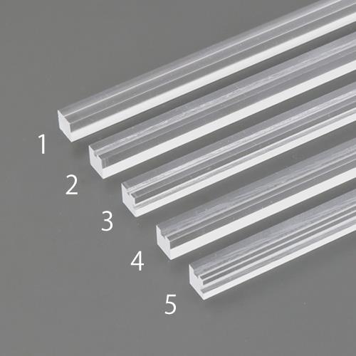 ESCO（エスコ） 10x10x500mm アクリル角棒(2mm溝1列/透明) EA441EK-2