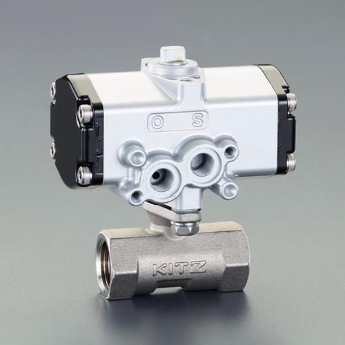 ESCO（エスコ） Rc 3/8”  空圧式ボールバルブ(ｽﾃﾝﾚｽ製) EA470BW-3