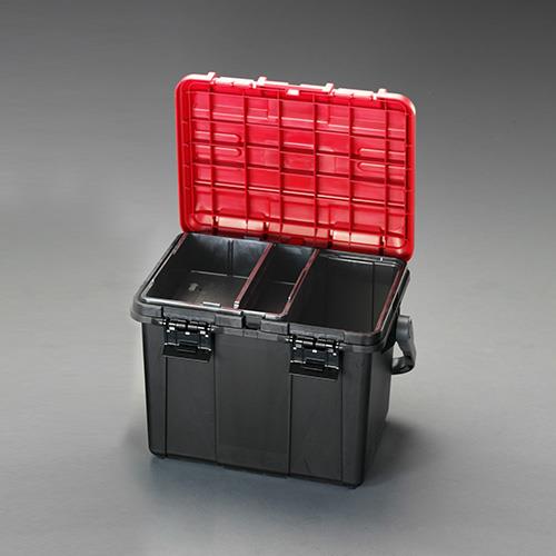 ESCO（エスコ） 465x333x322mm 収納ケース(ﾚｯﾄﾞ/ﾌﾞﾗｯｸ) EA505-7