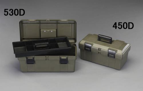 ESCO（エスコ） 450x243x210mm 工具箱(中皿付/OD色) EA505K-450D