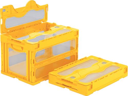 ESCO（エスコ） 530x366x334mm/50.2L 折畳ｺﾝﾃﾅ(黄/蓋付) EA506AA-143