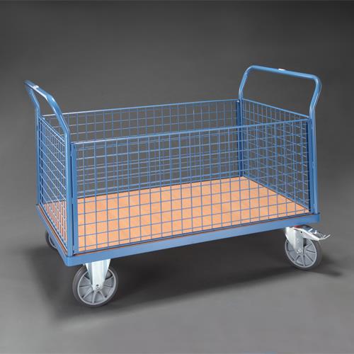 ESCO（エスコ） 850x500mm/500kg 運搬車(ﾒｯｼｭかご付) EA520BE-41