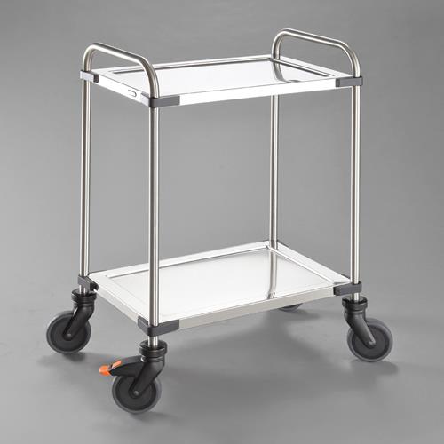 ESCO（エスコ） 630x400mm/120kg 運搬車(二段/ﾌﾞﾚｰｷ付/sus EA520BE-81