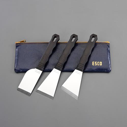 ESCO（エスコ） ３本組 革すきセット(ｽﾃﾝﾚｽ製) EA524AS-10