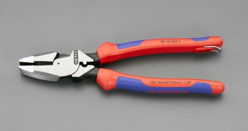 KNIPEX（ｸﾆﾍﾟｯｸｽ） 240mm 電工ペンチ(強力･落下防止/圧着付) 0912240T