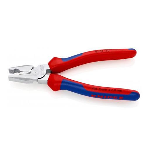 KNIPEX（ｸﾆﾍﾟｯｸｽ） 180mm 電工ペンチ(ｸﾞﾘｯﾌﾟ付･偏芯型/ﾒｯｷ) 0205180