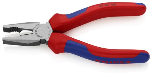 KNIPEX（ｸﾆﾍﾟｯｸｽ） 160mm 電工ペンチ(ｸﾞﾘｯﾌﾟ付) 0302160