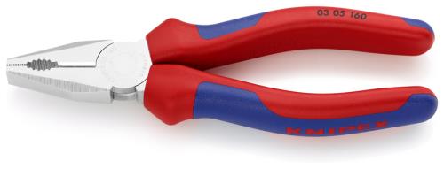 KNIPEX（ｸﾆﾍﾟｯｸｽ） 160mm 電工ペンチ(ｸﾞﾘｯﾌﾟ付/ﾒｯｷ) 0305160