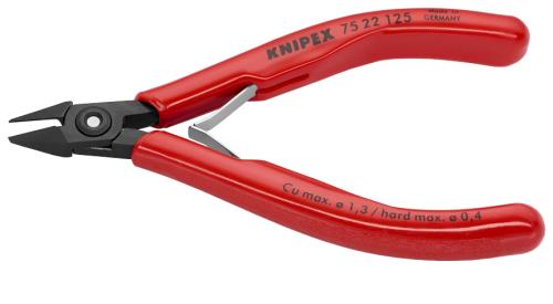 KNIPEX（ｸﾆﾍﾟｯｸｽ） 125mm 精密用ニッパー(ﾜｲﾔｰﾎｰﾙﾄﾞ･ﾊﾞﾈ付) 7522125