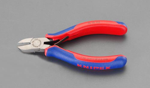 KNIPEX（ｸﾆﾍﾟｯｸｽ） 125mm 精密用ニッパー(ｸﾞﾘｯﾌﾟ･ﾊﾞﾈ付/斜刃) 7612125