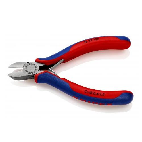 KNIPEX（ｸﾆﾍﾟｯｸｽ） 125mm 精密用ニッパー(ｸﾞﾘｯﾌﾟ･ﾊﾞﾈ付/直刃) 7622125