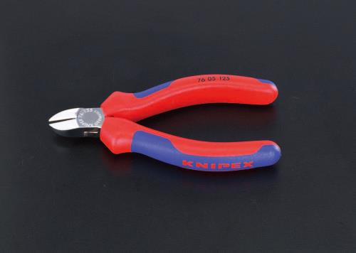 KNIPEX（ｸﾆﾍﾟｯｸｽ） 125mm 精密用ニッパー(ｸﾞﾘｯﾌﾟ付/ﾒｯｷ) 7605125