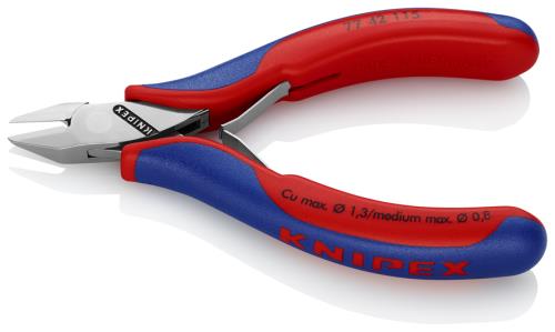 KNIPEX（ｸﾆﾍﾟｯｸｽ） 115mm 精密用ニッパー(ﾊﾞﾈ付/直刃) 7742115