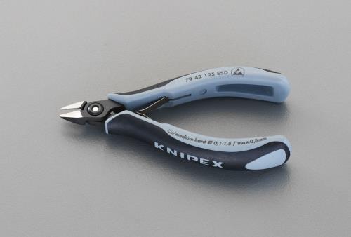 KNIPEX（ｸﾆﾍﾟｯｸｽ） 125mm 精密用ニッパー(ESDｸﾞﾘｯﾌﾟ/ﾊﾞﾈ付) 7942125ESD