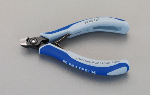 KNIPEX（ｸﾆﾍﾟｯｸｽ） 120mm 精密用ニッパー(ｸﾞﾘｯﾌﾟ･ﾊﾞﾈ付) 7902120