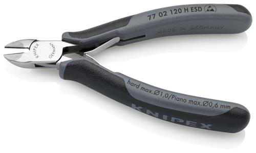 KNIPEX（ｸﾆﾍﾟｯｸｽ） 120mm 精密用ニッパー(超硬刃/ESD) 7702120HESD