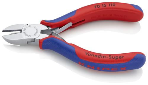 KNIPEX（ｸﾆﾍﾟｯｸｽ） 110mm ニッパー(ｸﾞﾘｯﾌﾟ･ばね付/ﾒｯｷ) 7015110