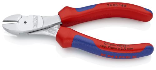 KNIPEX（ｸﾆﾍﾟｯｸｽ） 160mm 強力型ニッパー(ｸﾞﾘｯﾌﾟ付/ﾒｯｷ) 7405160