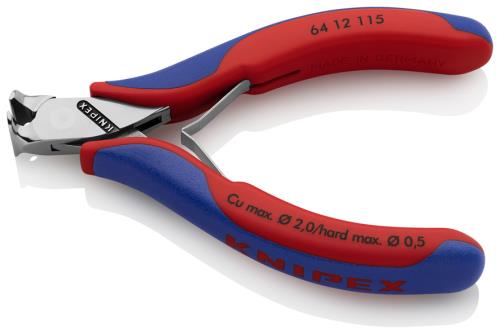 KNIPEX（ｸﾆﾍﾟｯｸｽ） 115mm 精密用エンドニッパー(ｸﾞﾘｯﾌﾟ･ﾊﾞﾈ付) 6412115