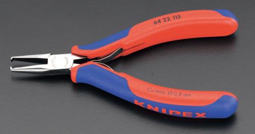 KNIPEX（ｸﾆﾍﾟｯｸｽ） 115mm 精密用エンドニッパー(ｸﾞﾘｯﾌﾟ･ﾊﾞﾈ付) 6422115