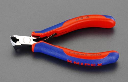 KNIPEX（ｸﾆﾍﾟｯｸｽ） 120mm 精密用エンドニッパー(ｸﾞﾘｯﾌﾟ･ﾊﾞﾈ付) 6432120