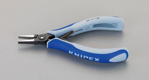 KNIPEX（ｸﾆﾍﾟｯｸｽ） 130mm 精密用プライヤー(ｸﾞﾘｯﾌﾟ付/平) 3412130