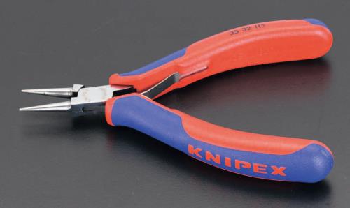 KNIPEX（ｸﾆﾍﾟｯｸｽ） 115mm 精密用プライヤー(ｸﾞﾘｯﾌﾟ･ﾊﾞﾈ付/丸) 3532115