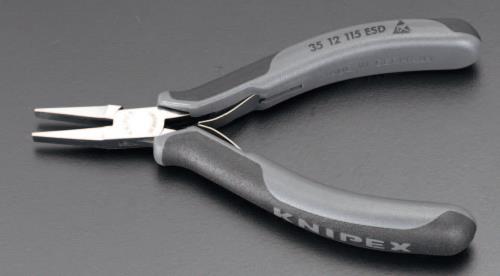 KNIPEX（ｸﾆﾍﾟｯｸｽ） 115mm 精密用プライヤー(ESD/平) 3512115ESD