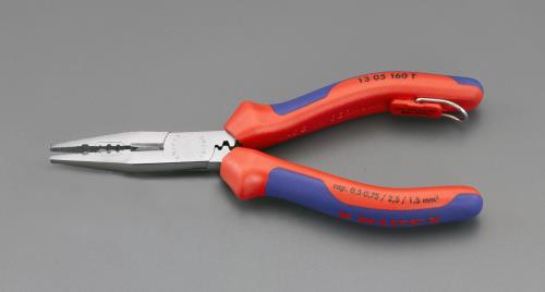 KNIPEX（ｸﾆﾍﾟｯｸｽ） 160mm ラジオペンチ(穴付/圧着付･落下防止) 1305160T