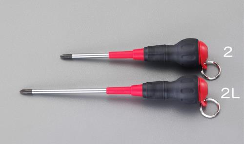 ESCO（エスコ） #2x100mm [+]ドライバー(落下防止ﾘﾝｸﾞ付) EA557AY-2