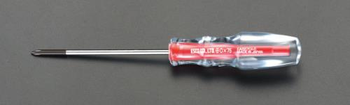 ESCO（エスコ） #0x 75mm [+]ドライバー(細軸 ｸﾘｽﾀﾙ) EA557CA-0