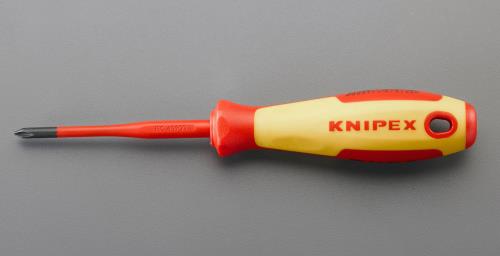 KNIPEX（ｸﾆﾍﾟｯｸｽ） #1x 80mm [+]ドライバー(絶縁/先細軸) 982401SL