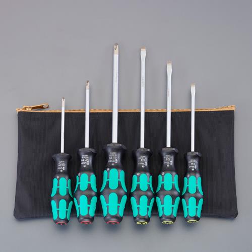 Wera（ヴェラ） ６本組 [+ -]ドライバー・ｿﾌﾄｸﾞﾘｯﾌﾟ(ｹｰｽ付) EA560WA-600