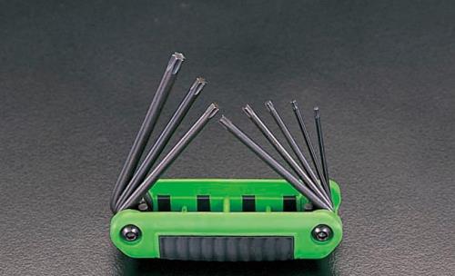 ESCO（エスコ） T6-T25/８本組 [Torx]キーレンチ(折込式) EA573BT-25