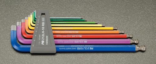 PB SWISS TOOLS（ピービースイスツールズ） 1.5-10mm/９本組 [Ball Hexagon]キーレンチ PB212.LH-10RBCN