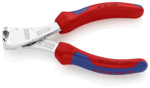 KNIPEX（ｸﾆﾍﾟｯｸｽ） 140mm ｴﾝﾄﾞｶｯﾃｨﾝｸﾞﾆｯﾊﾟｰ(ｸﾞﾘｯﾌﾟ付/ﾒｯｷ) 6705140