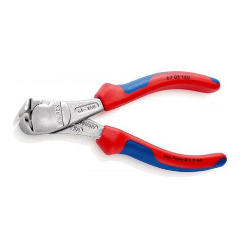 KNIPEX（ｸﾆﾍﾟｯｸｽ） 160mm ｴﾝﾄﾞｶｯﾃｨﾝｸﾞﾆｯﾊﾟｰ(ｸﾞﾘｯﾌﾟ付/ﾒｯｷ) 6705160