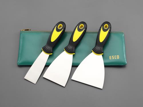 ESCO（エスコ） ３本組 パテべラセット(ｽﾃﾝﾚｽ/軟) EA579AK-300