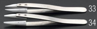 ESCO（エスコ） 115mm 精密用ピンセット(ﾃﾞﾙﾘﾝ/ｽﾃﾝﾚｽ製) EA595AP-33