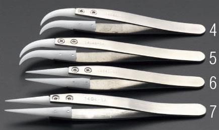 ESCO（エスコ） 120mm 精密用ピンセット(ﾃﾞﾙﾘﾝ/ｽﾃﾝﾚｽ製) EA595AP-7