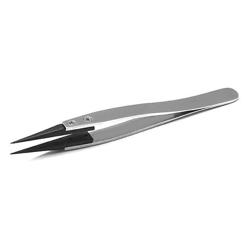 ESCO（エスコ） 120mm 精密用ピンセット(ｽﾃﾝﾚｽ製 ESD) EA595AR-17