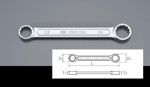 KTC（京都機械工具） 10x12mm 両口めがねレンチ(ｼｮｰﾄ･ｽﾄﾚｰﾄ) M100-10X12